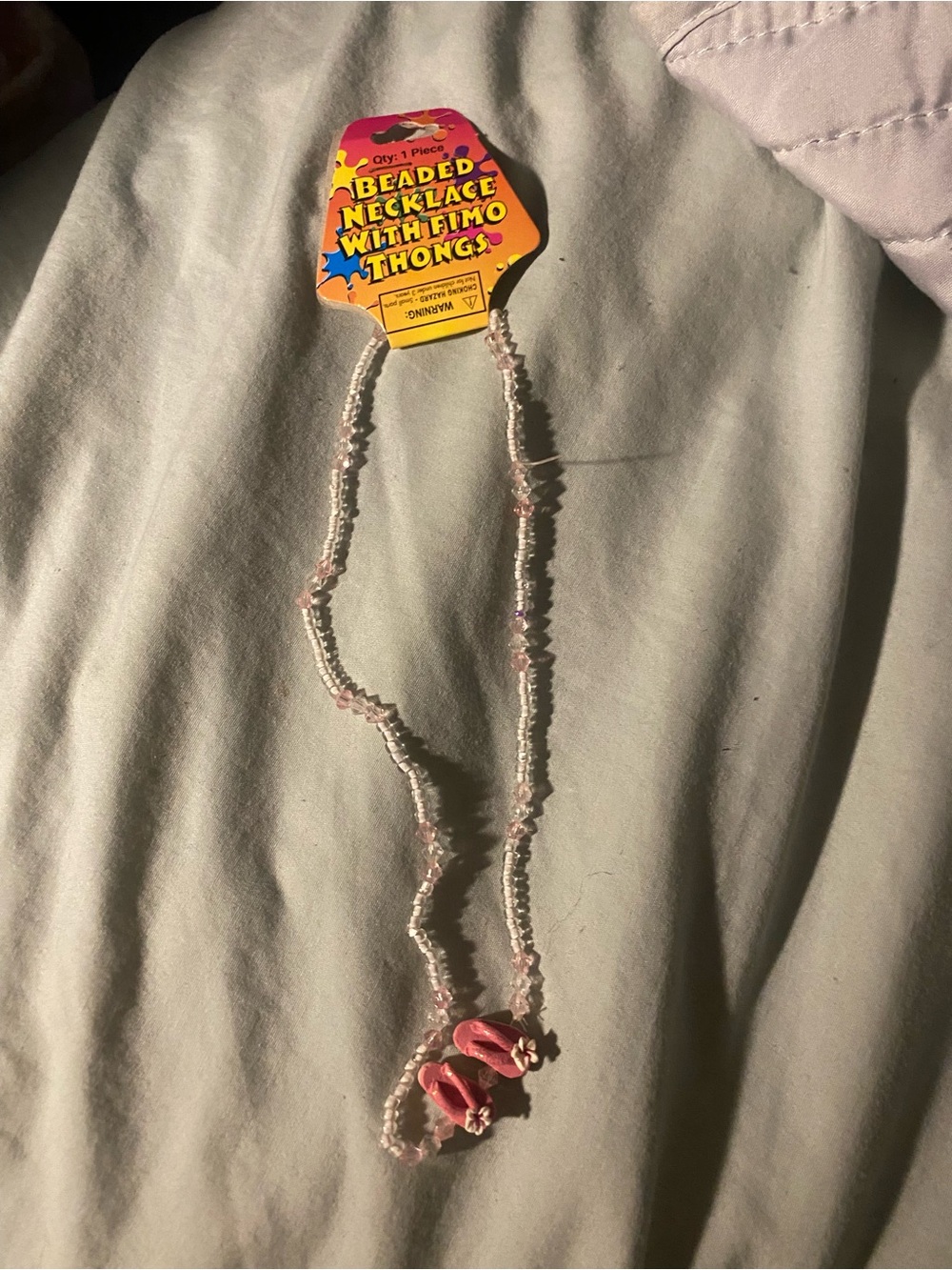 Early 2000s Beaded Necklace Fimo Thongs